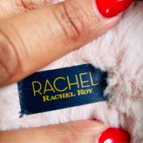 Rachel Roy pink fluffy slippers, SZ S (5-6) - Picture 2 of 4